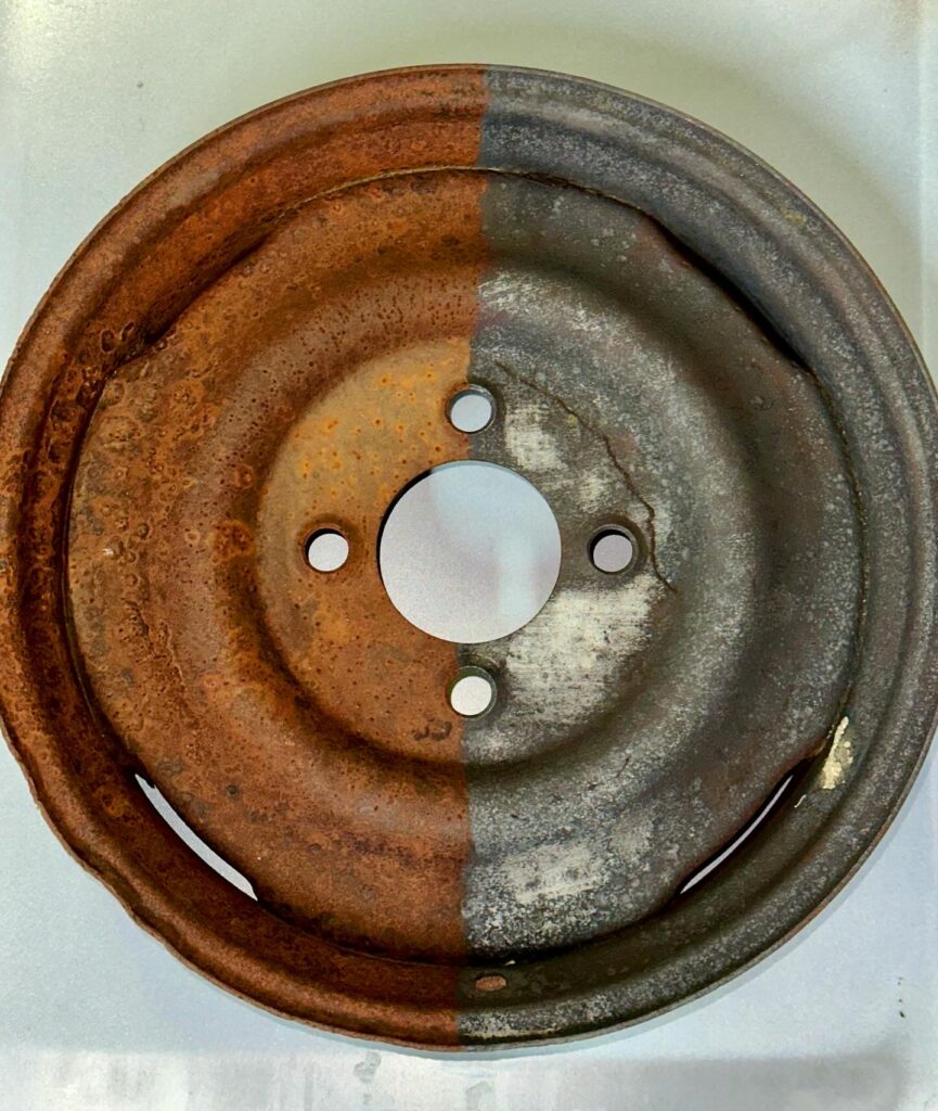 Décapage laser de rouille sur acier